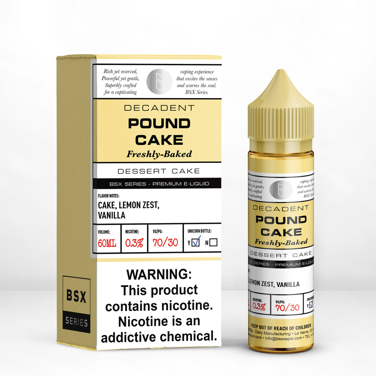Pound Cake Vape Juice - BSX Series &vert; BSX Vapor  	