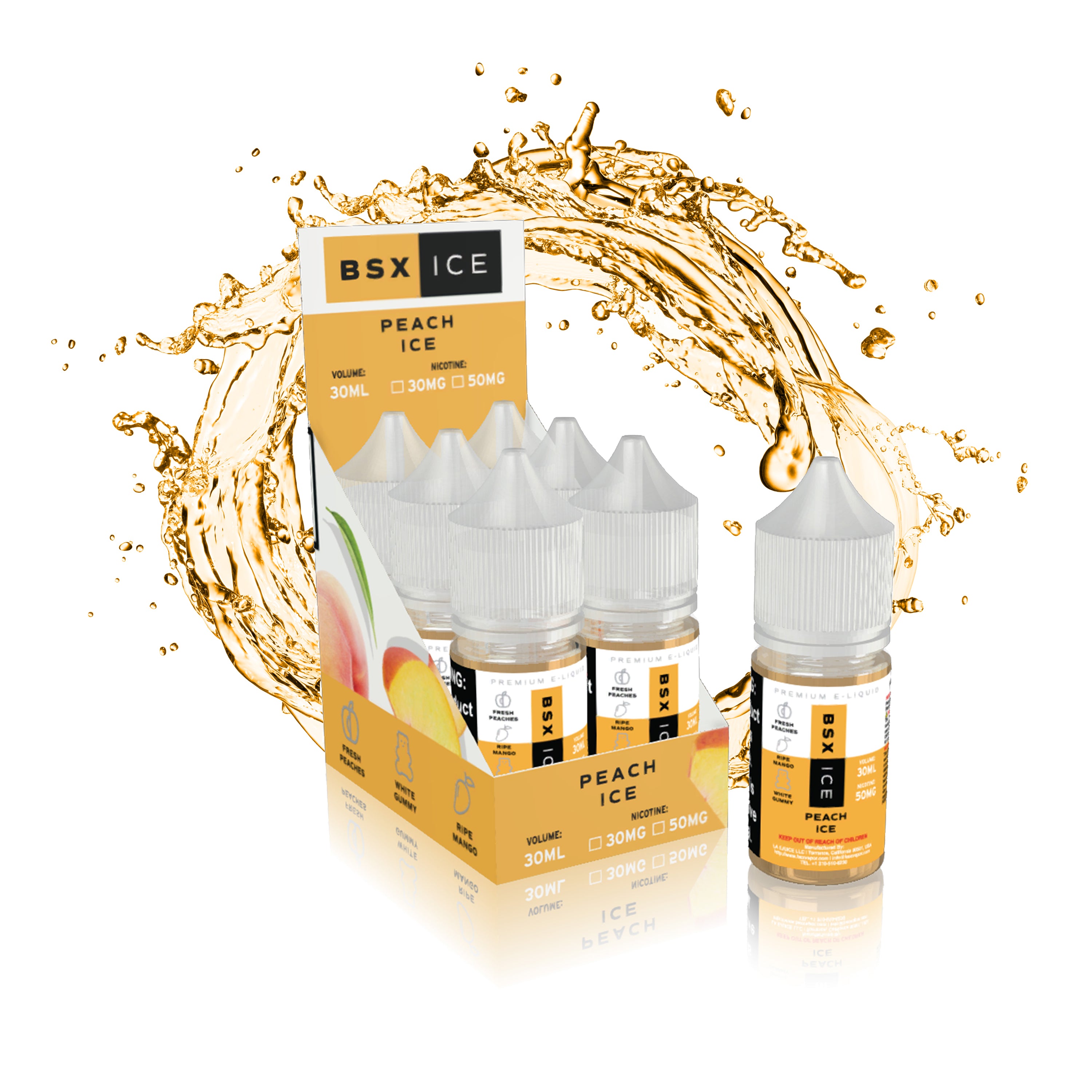vape pods reinigen Peach Ice Salt Nic - BSX Ice Nic Salts
