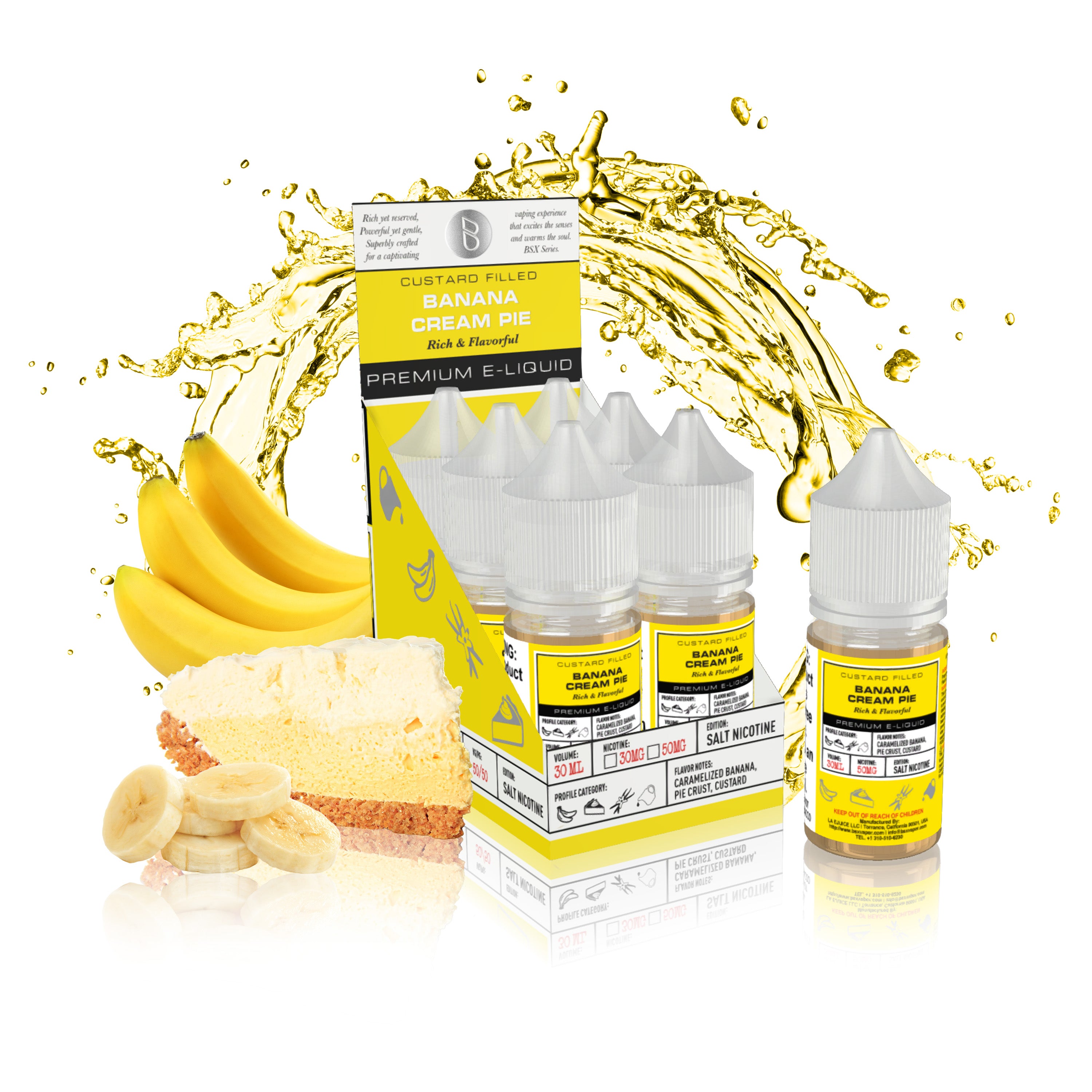 Banana Cream Pie Salt Nic - BSX Nic Salts | BSX Vapor Banana Cream Pie Salt Nic - BSX Nic Salts | BSX Vapor