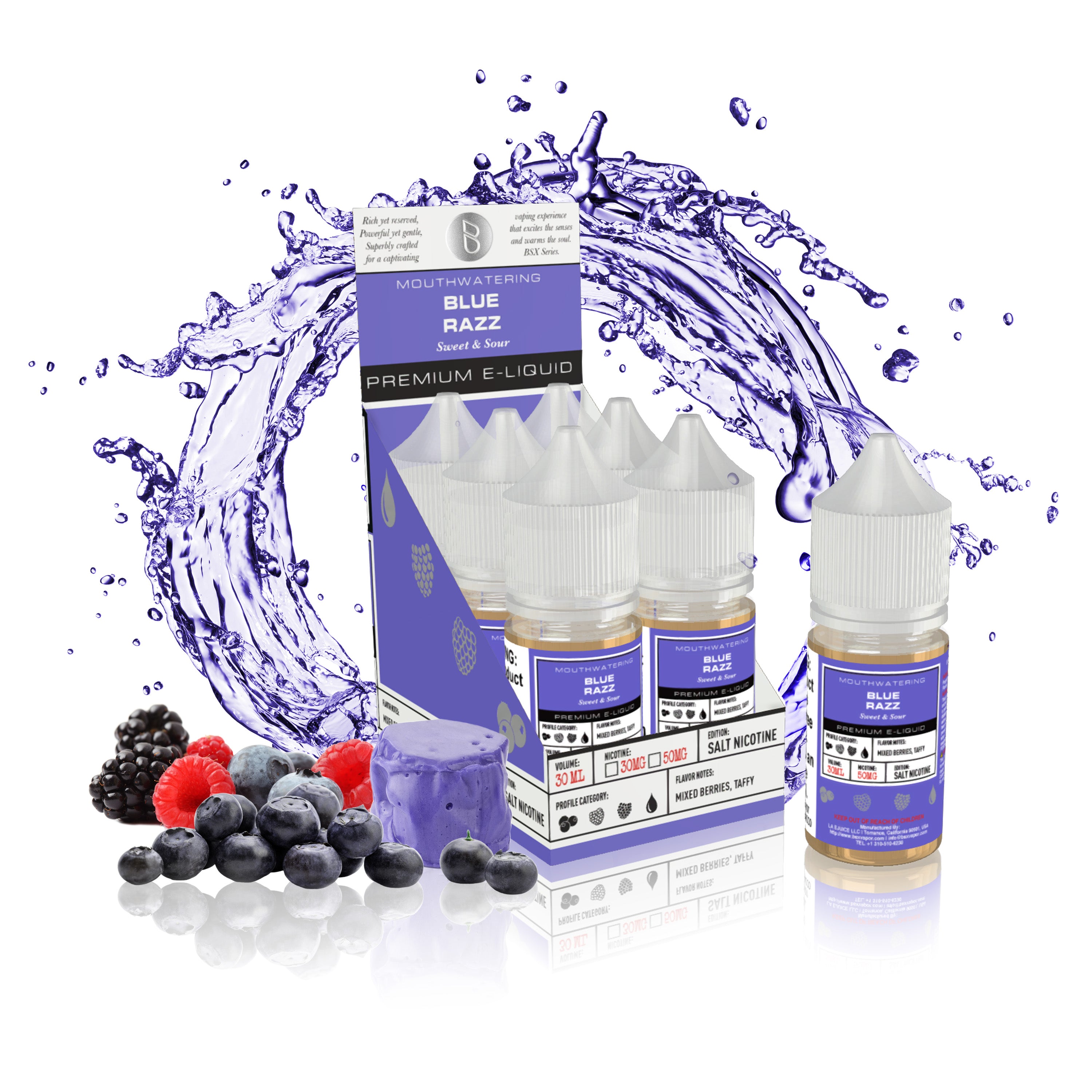 razz vape juice Blue Razz: Blueberry Salt Nic - BSX Nic Salts Gray Flavors:FAB AF Geek Bar Ingredients: Buyer's