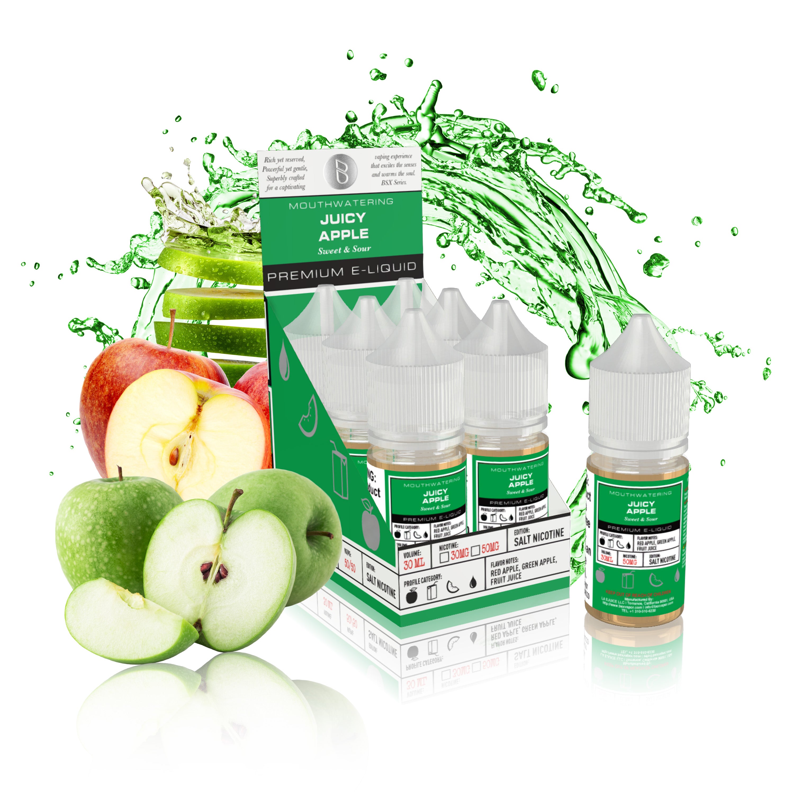 Juicy Green & Red Apple Salt Nic - BSX Nic Salts | BSX Vapor Juicy Green & Red Apple Salt Nic - BSX Nic Salts | BSX Vapor